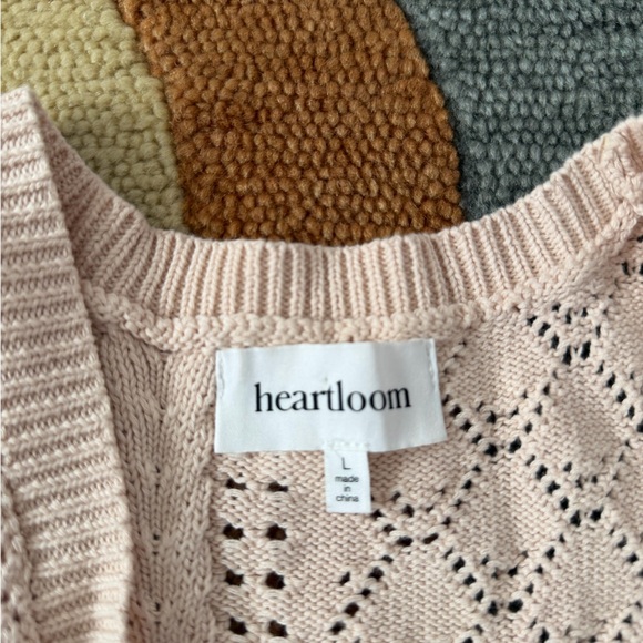 Heartloom Open Knit Button Sweater Vest Beige Cream Colored Size Large - Picture 2 of 3